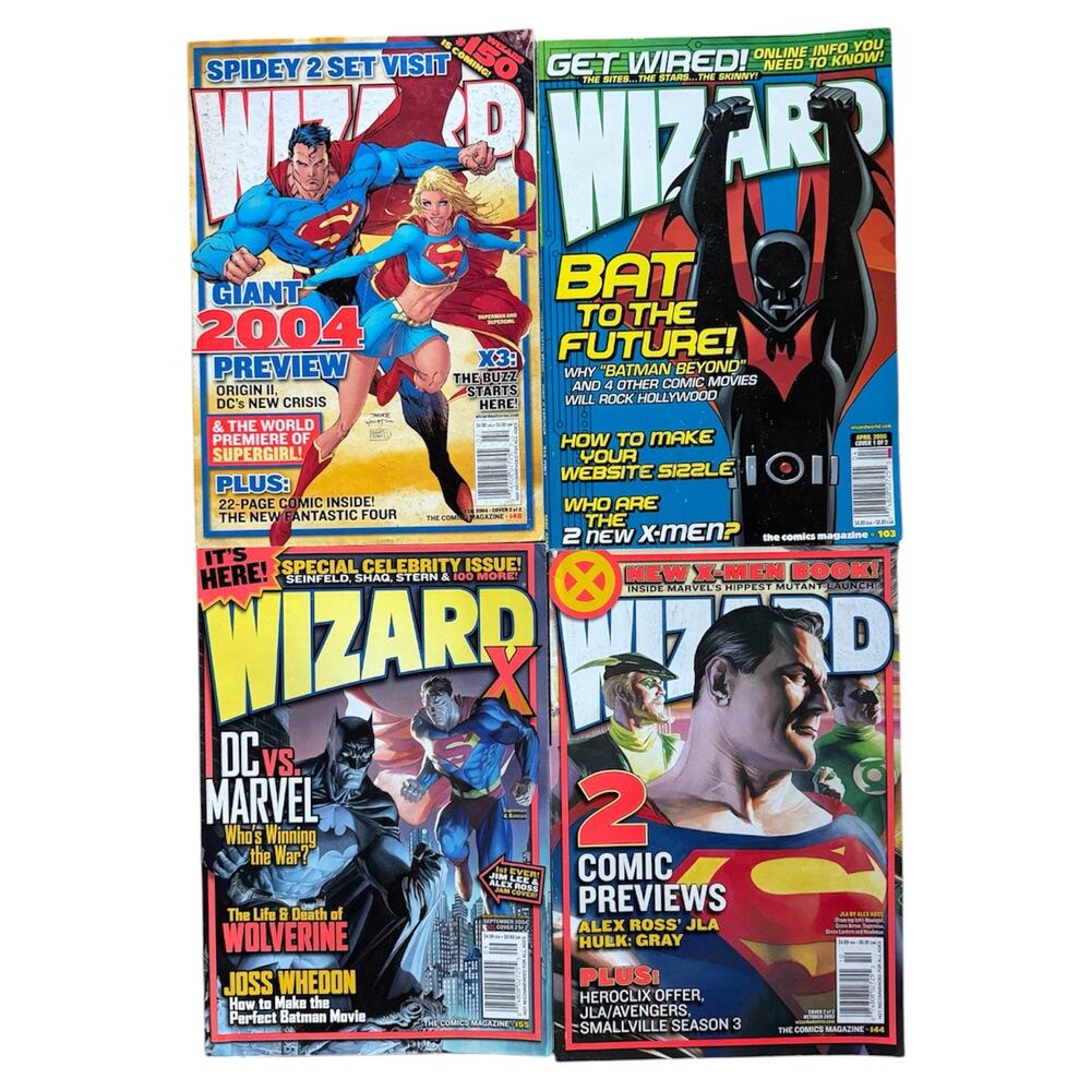 Wizard Magazine Lot (6) 2003–2004 DC Marvel Vertigo Batman Hulk Hellboy